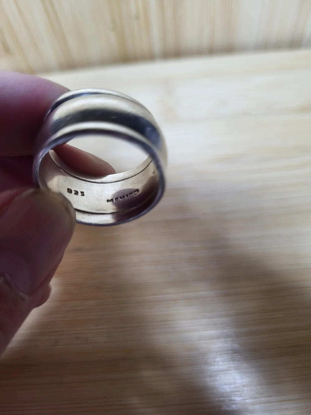 Vintage Solid 925 Sterling Silver Women's Wide Band Ring Sz9